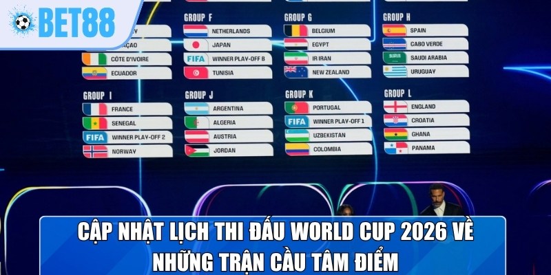 Cập nhật lịch thi đấu World Cup 2026 về những trận cầu tâm điểm